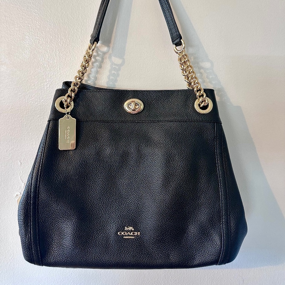 Coach Edie Pebble Leather Shoulder Bag